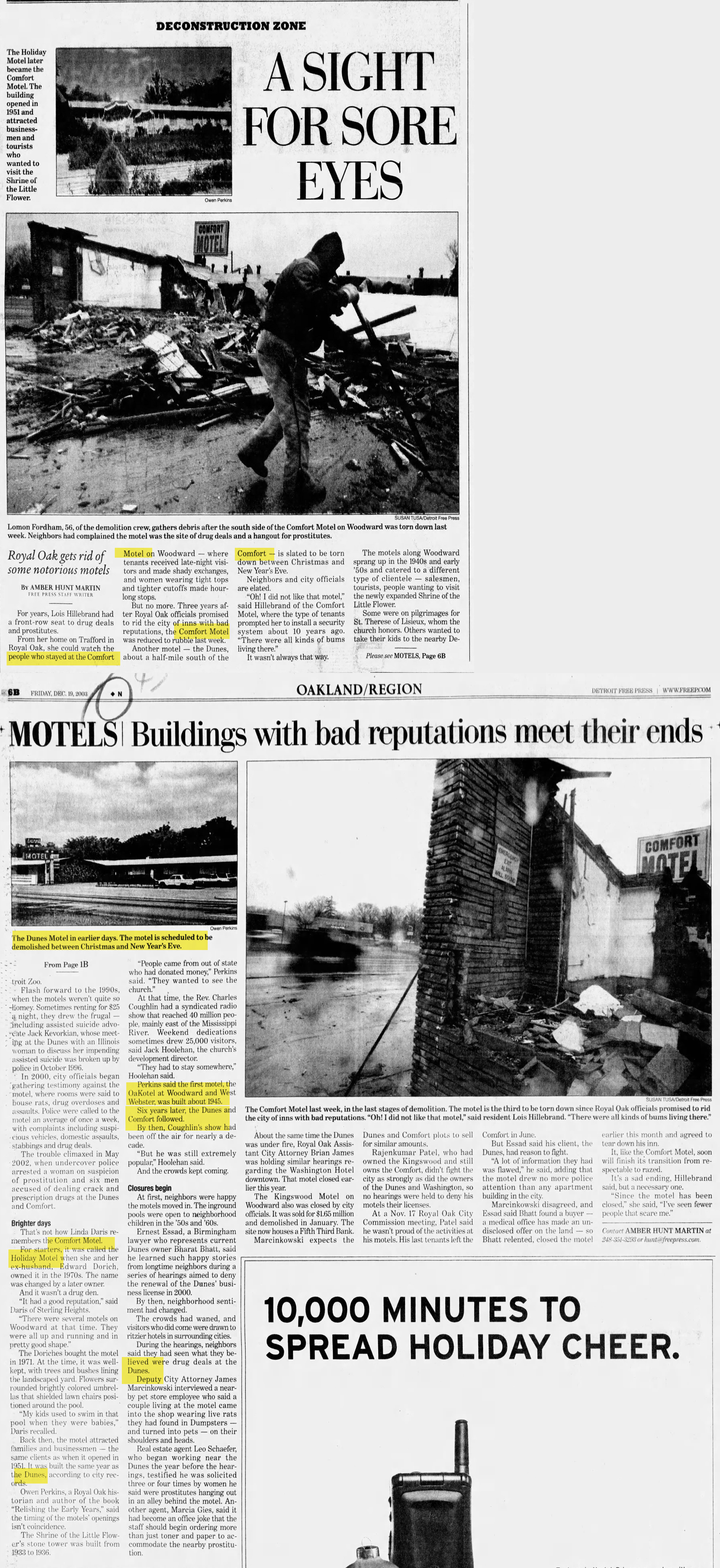 Holiday Motel - Dec 19 2003 Article On Motels (newer photo)